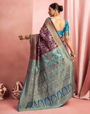 Turquoise Silk Woven Patola Saree
