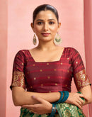 Dark Green Silk Woven Banarasi Saree