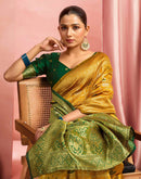 Mustard Yellow Silk Woven Patola Saree