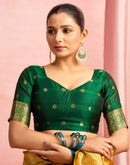 Mustard Yellow Silk Woven Patola Saree