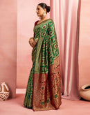 Dark Green Silk Woven Banarasi Saree
