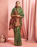 Dark Green Silk Woven Banarasi Saree