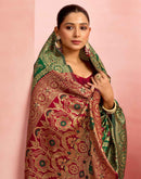 Dark Green Silk Woven Banarasi Saree