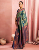 Rama Green Silk Woven Kanjivaram Saree