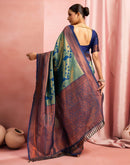 Rama Green Silk Woven Kanjivaram Saree