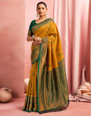 Mustard Yellow Silk Woven Kanjivaram Saree
