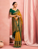 Mustard Yellow Silk Woven Kanjivaram Saree