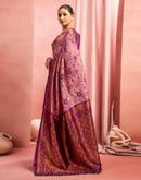 Rose Pink Silk Woven Banarasi Saree