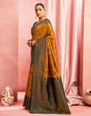 Mustard Yellow Silk Woven Kanjivaram Saree