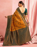 Mustard Yellow Silk Woven Kanjivaram Saree