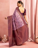 Dusty Purple Silk Woven Kanjivaram Saree