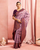 Dusty Purple Silk Woven Kanjivaram Saree