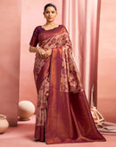 Mauve Silk Woven Kanjivaram Saree
