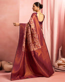 Mauve Silk Woven Kanjivaram Saree