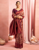 Mauve Silk Woven Kanjivaram Saree