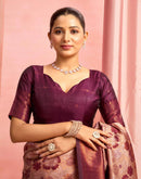 Mauve Silk Woven Kanjivaram Saree
