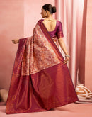 Mauve Silk Woven Kanjivaram Saree