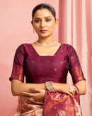 Mauve Silk Woven Kanjivaram Saree