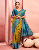 Mehandi Green Silk Woven Kanjivaram Saree