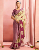 Beige Silk Woven Saree