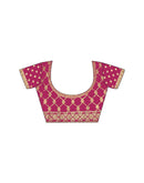 Pink Chiffon Lace Saree
