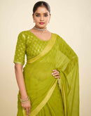 Green Chiffon Lace Saree