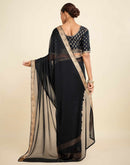 Black Chiffon Lace Saree