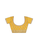 Yellow Chiffon Lace Saree