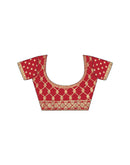 Red Chiffon Lace Saree