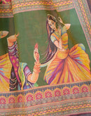 Pink Shimmer Silk Printed Saree