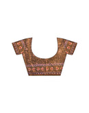 Brown Shimmer Silk Printed Saree