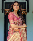 Light Maroon Shimmer Silk Printed Saree