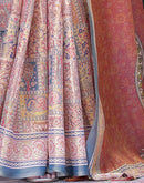 Beige Shimmer Silk Printed Saree