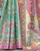 Green Shimmer Silk Printed Saree