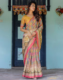 Multicoloured Shimmer Silk Printed Saree