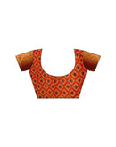 Orange Linen Printed Saree