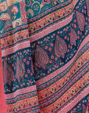 Navy Blue Linen Printed Saree