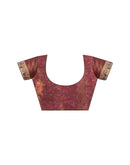 Maroon Shimmer Silk Printed Saree