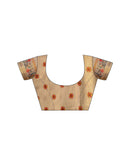 Beige Shimmer Silk Printed Saree