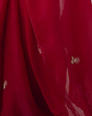 Red Tissue Silk Sequence Embroidery Saree
