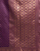 Dark Purple Silk Woven Banarasi Saree