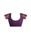 Dark Purple Silk Woven Banarasi Saree