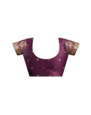 Wine Silk Woven Banarasi Saree