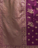 Wine Silk Woven Banarasi Saree