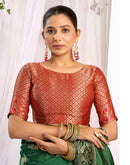 Dark Green Silk Woven Banarasi Saree