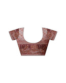 Wine Chanderi Woven Banarasi Saree