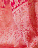 Light Red Chanderi Woven Banarasi Saree