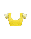 Bright Yellow Cotton Woven Saree