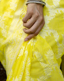 Bright Yellow Cotton Woven Saree