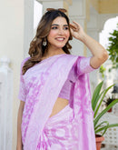 Deep Lavender Cotton Woven Saree